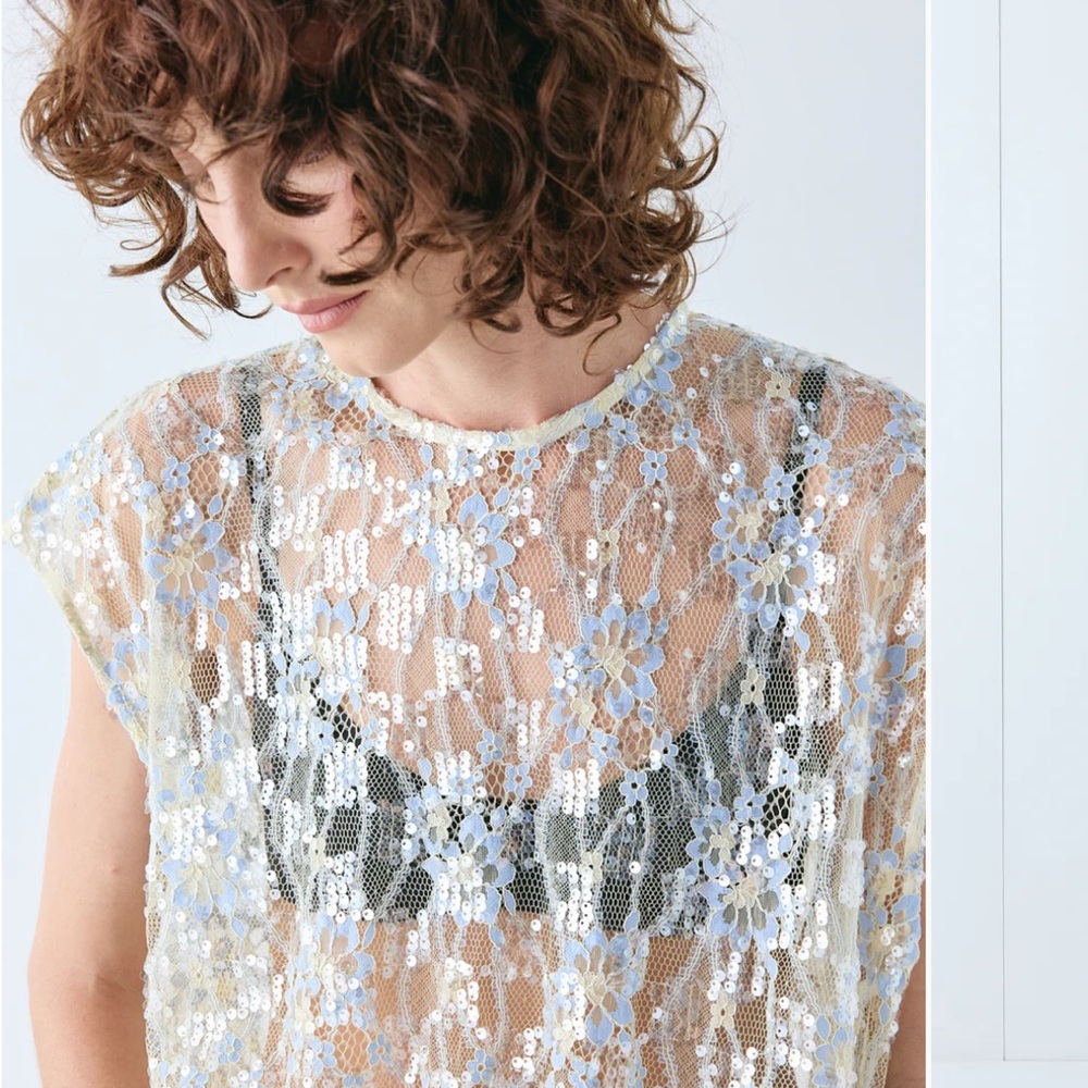 VRG GRL Devyn Sequin Top Lace - NWT - Picture 6 of 7